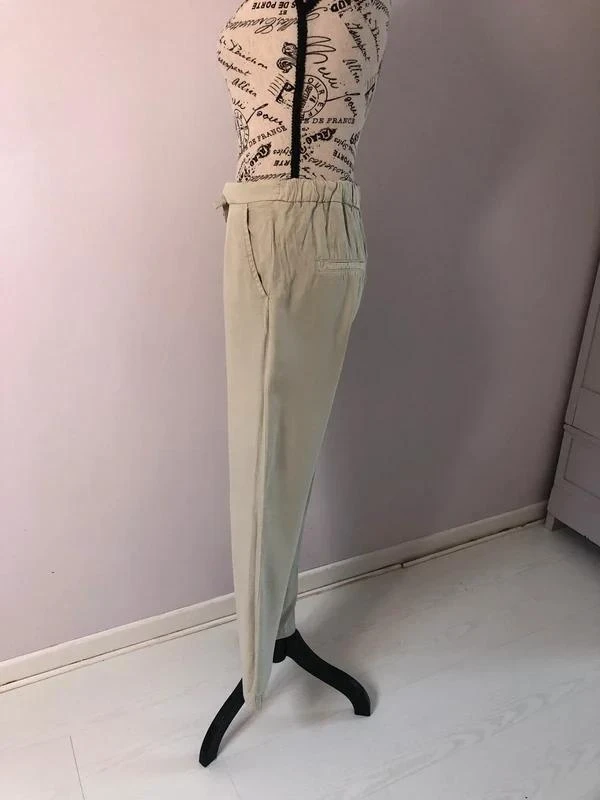 Sage green fluid tapered pants Mango – Size XS (34) – photo 3